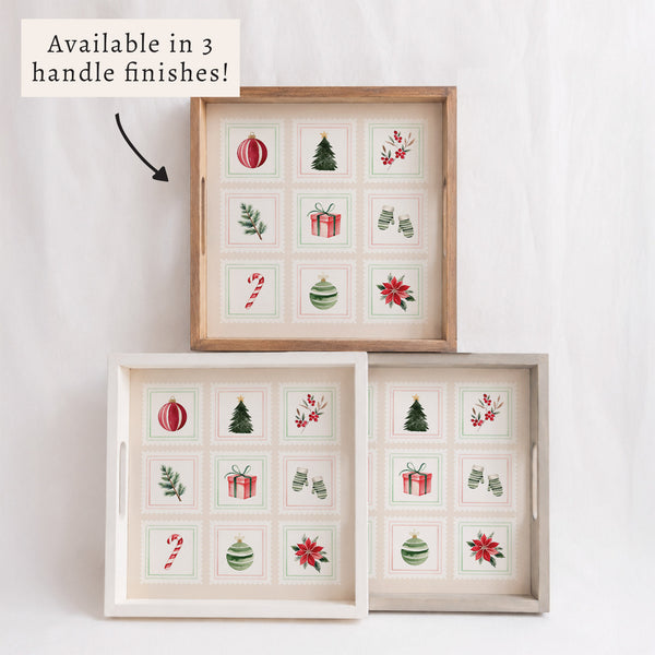 Christmas Stamps Serving Tray