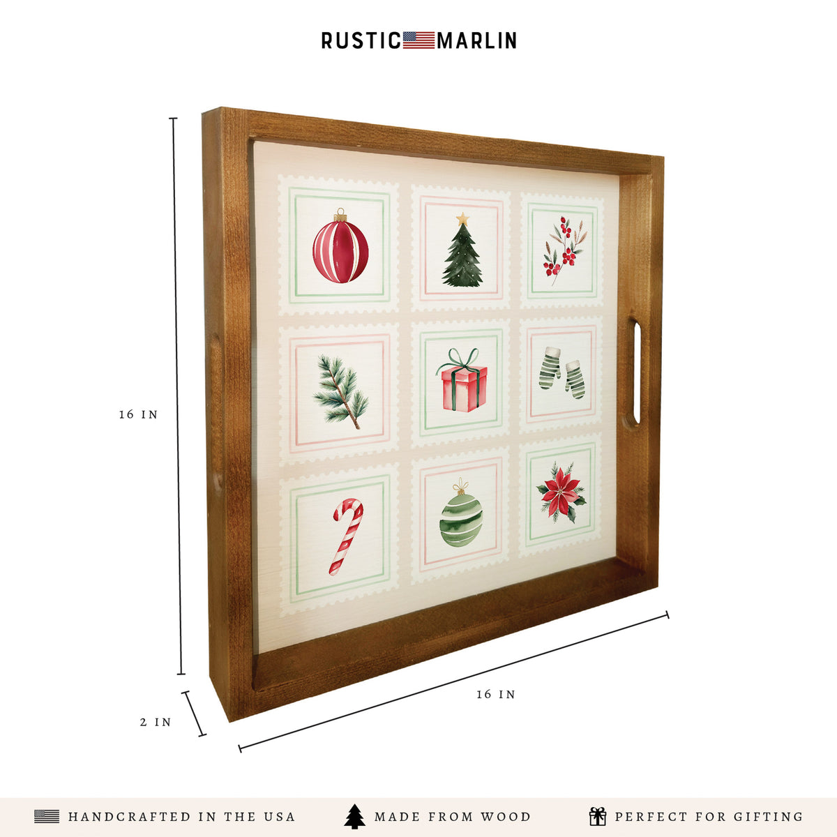 Christmas Stamps Serving Tray