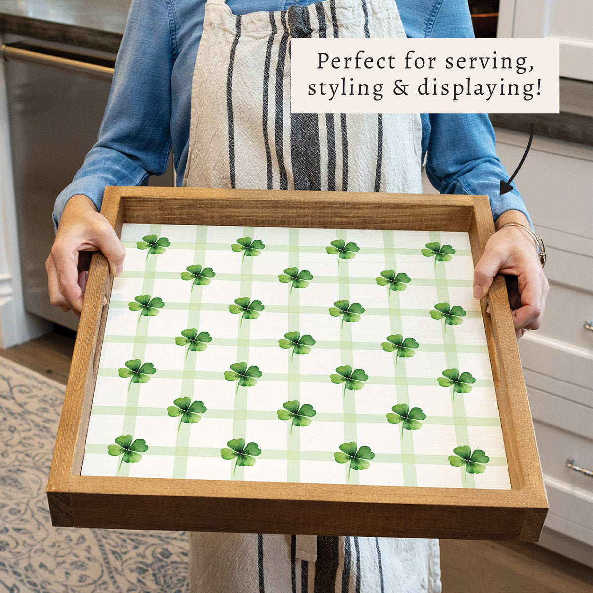 Shamrocks Gingham Serving Tray