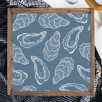 Repeating Oysters Wooden Serving Tray