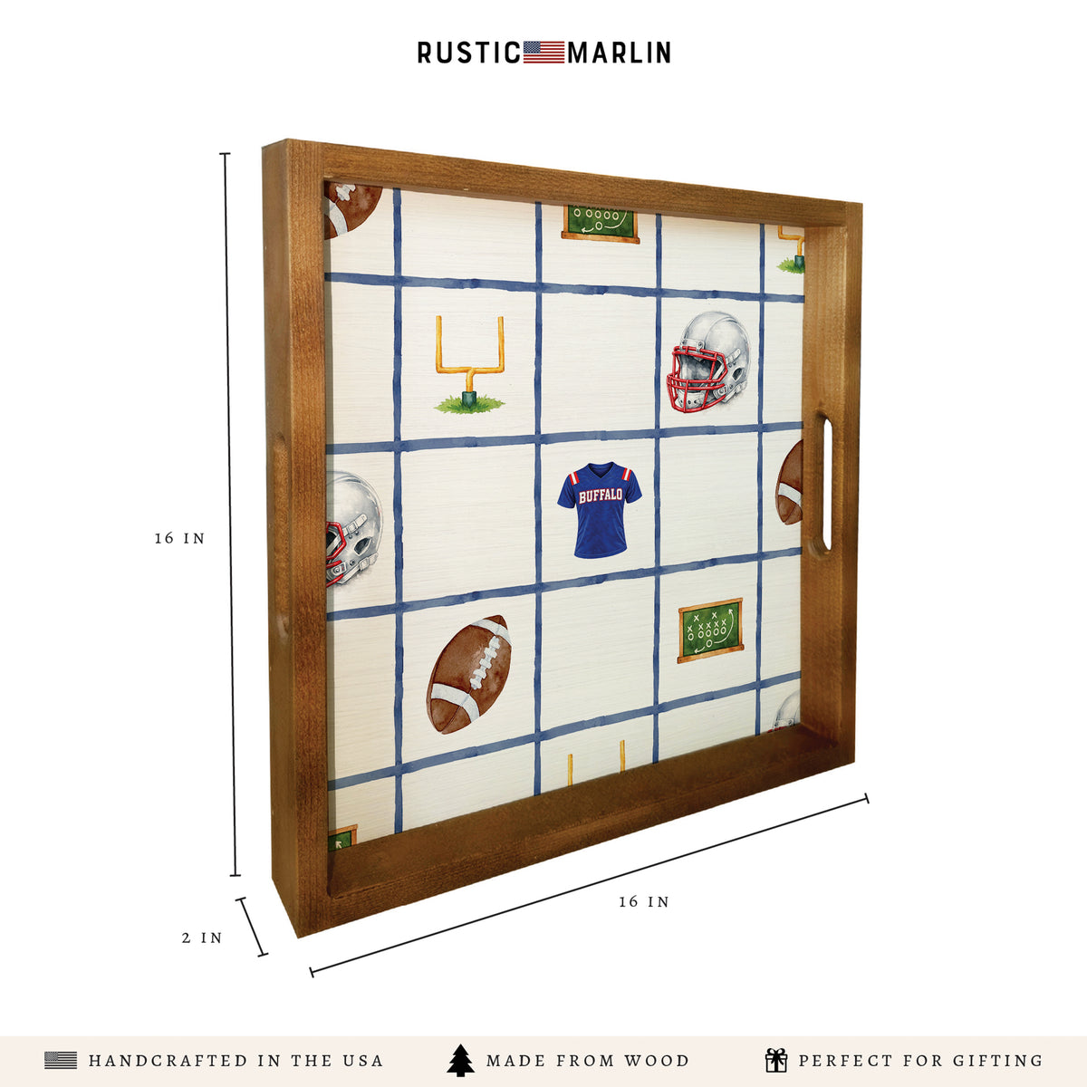 Buffalo Football Icons Serving Tray
