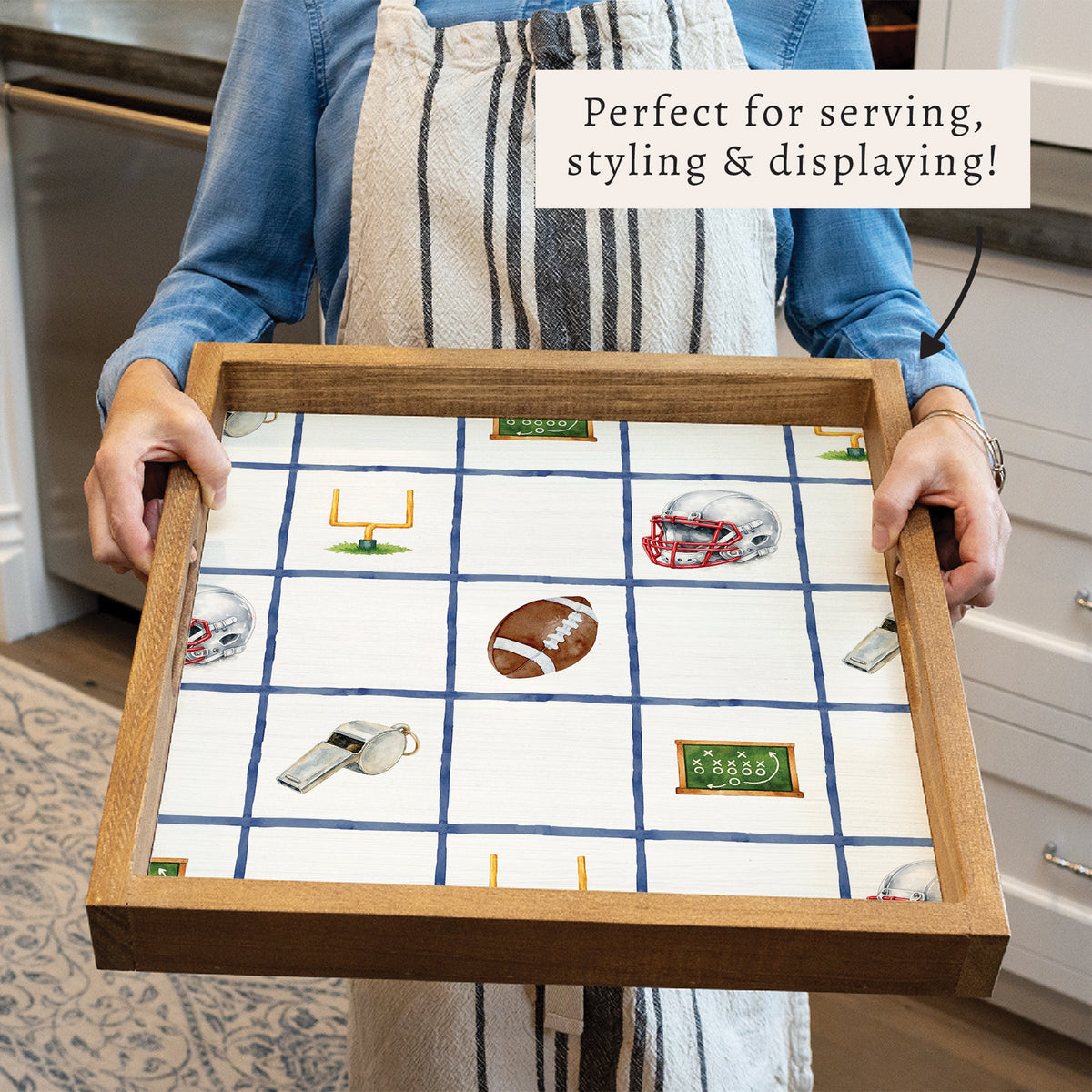 Game Day Football Icons Serving Tray