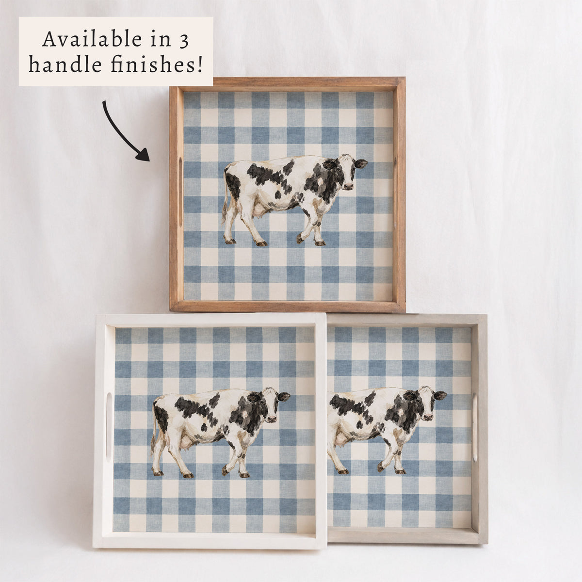 Cow Gingham Serving Tray