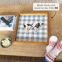 Cow Gingham Serving Tray