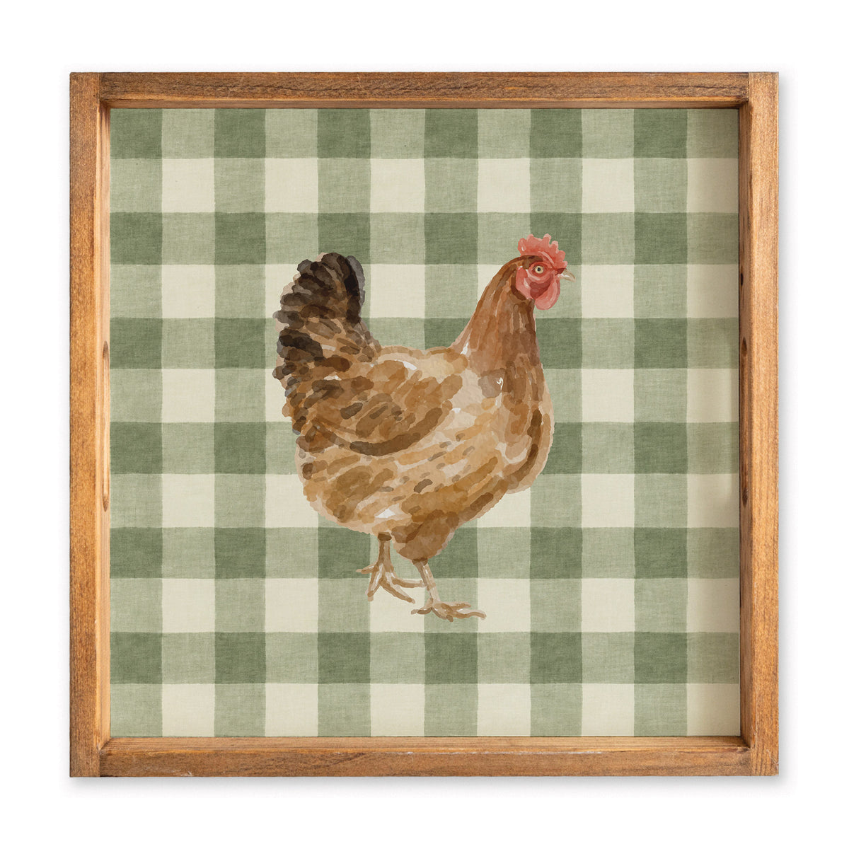 Chicken Gingham Serving Tray