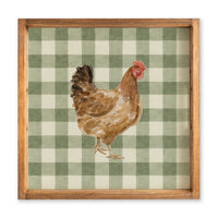 Chicken Gingham Serving Tray