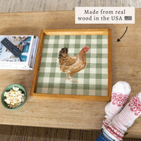 Chicken Gingham Serving Tray
