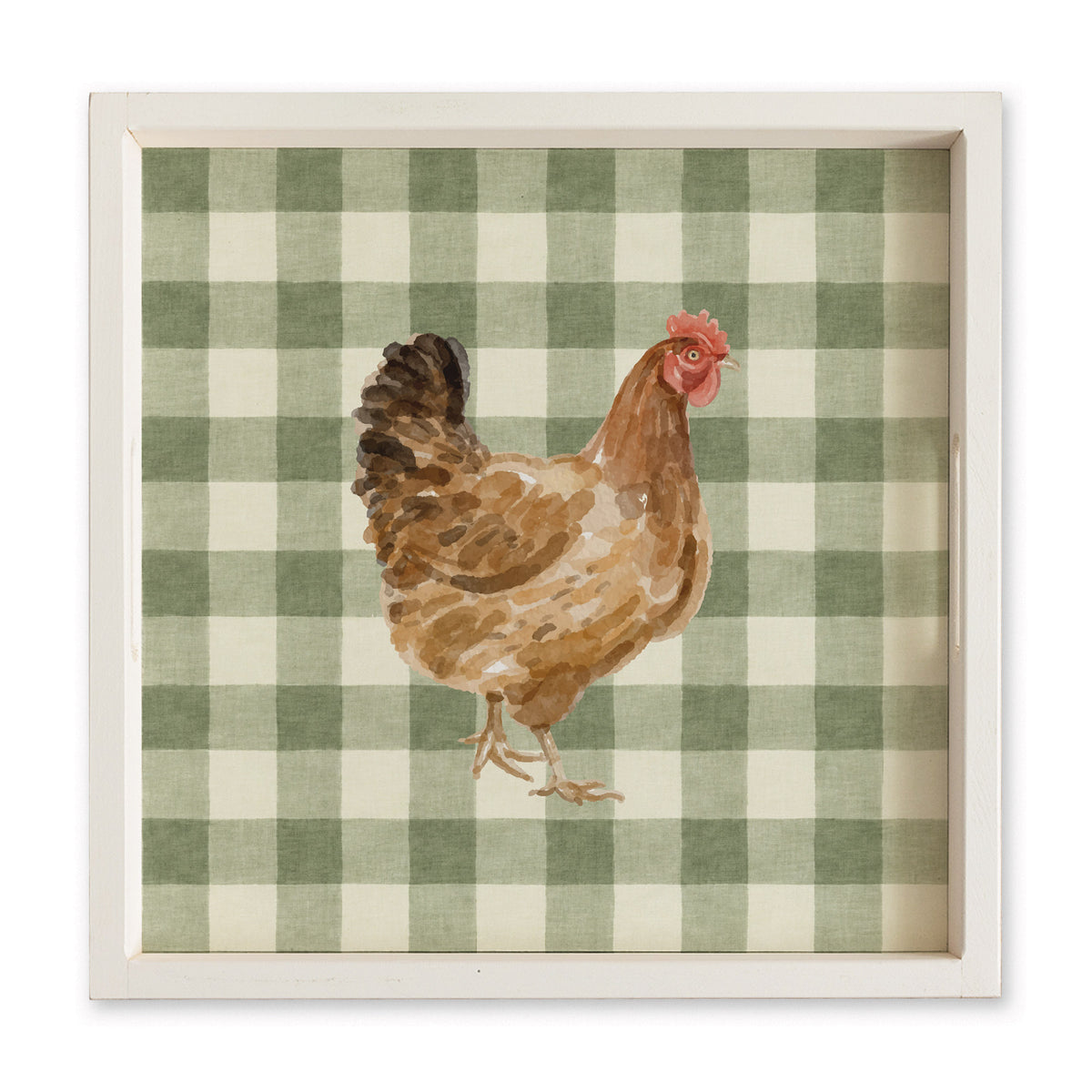 Chicken Gingham Serving Tray
