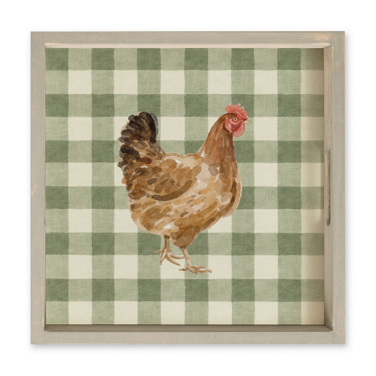 Chicken Gingham Serving Tray