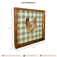 Chicken Gingham Serving Tray