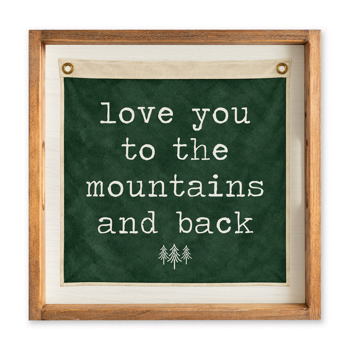 Love You To The Mountains Green Vintage Flag Serving Tray