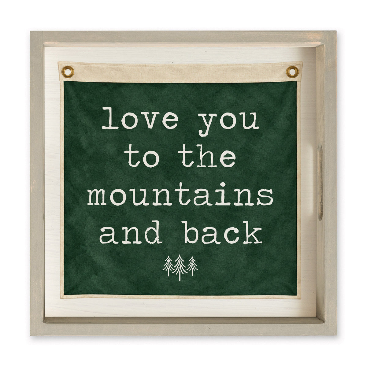 Love You To The Mountains Green Vintage Flag Serving Tray