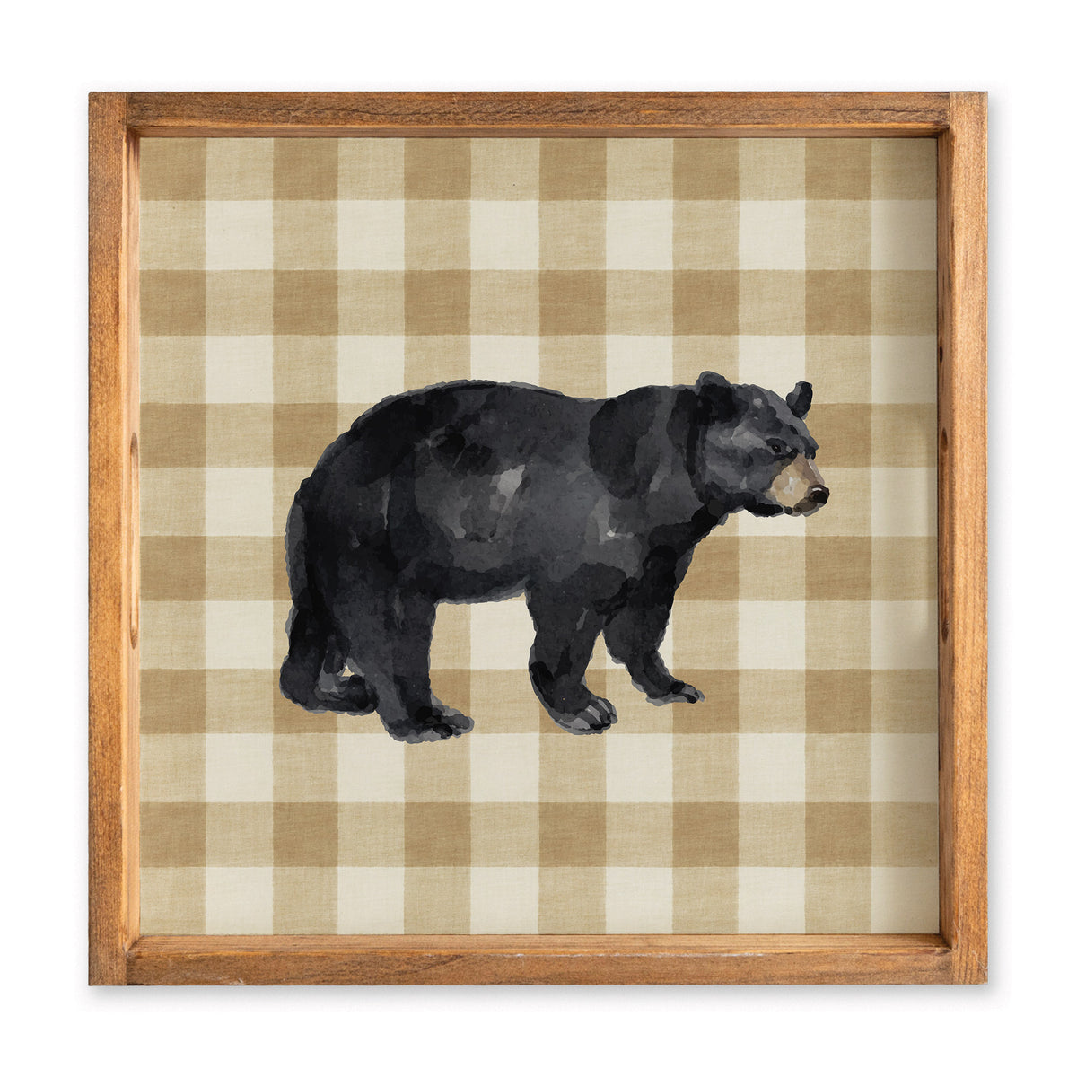 Black Bear Gingham Serving Tray