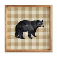 Black Bear Gingham Serving Tray