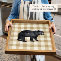Black Bear Gingham Serving Tray