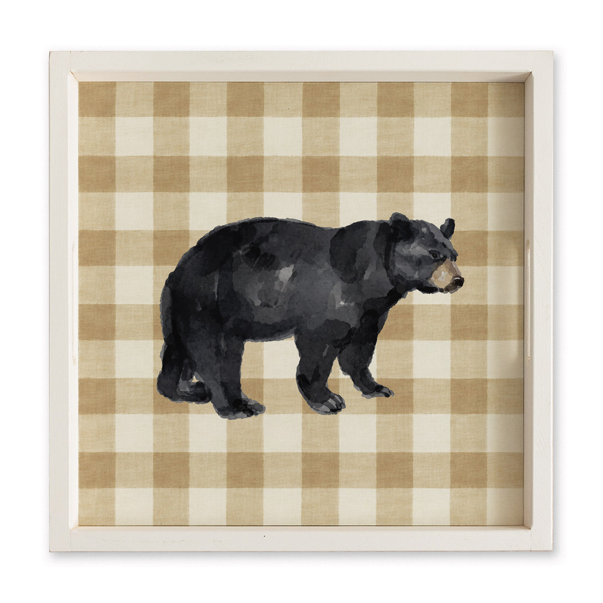Black Bear Gingham Serving Tray