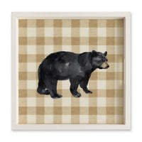 Black Bear Gingham Serving Tray