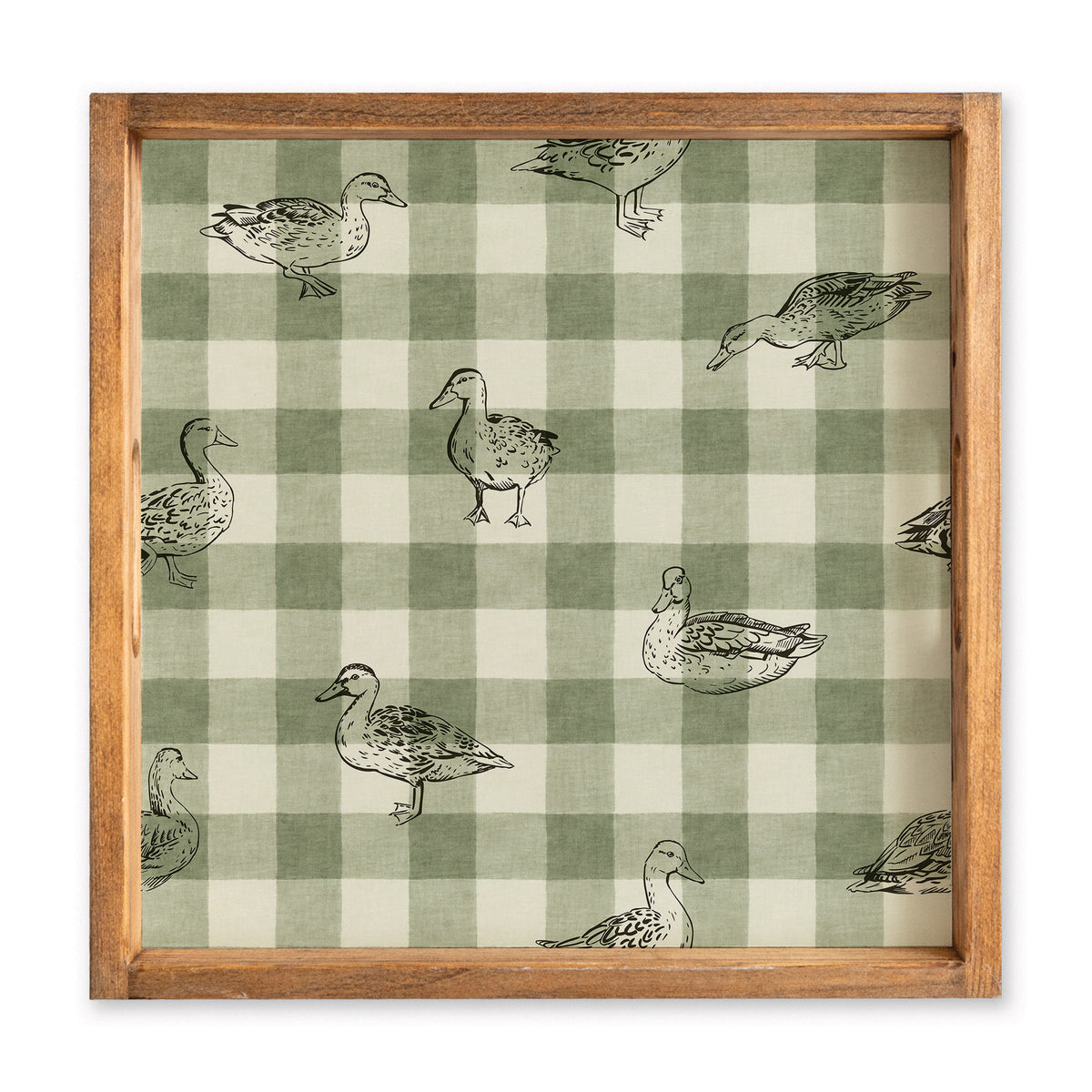 Ducks Gingham Serving Tray