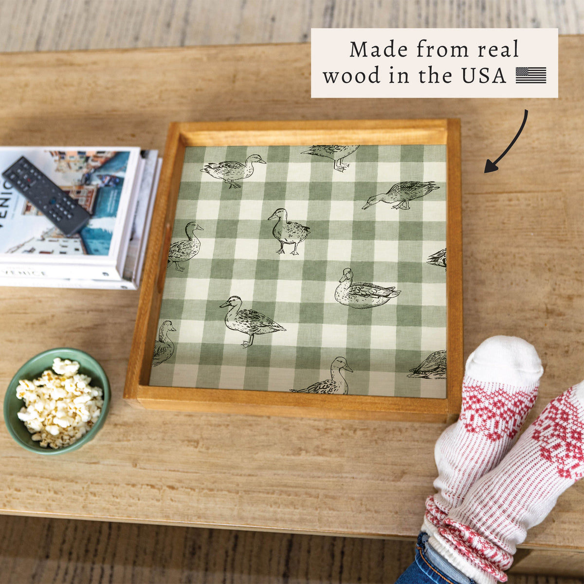 Ducks Gingham Serving Tray