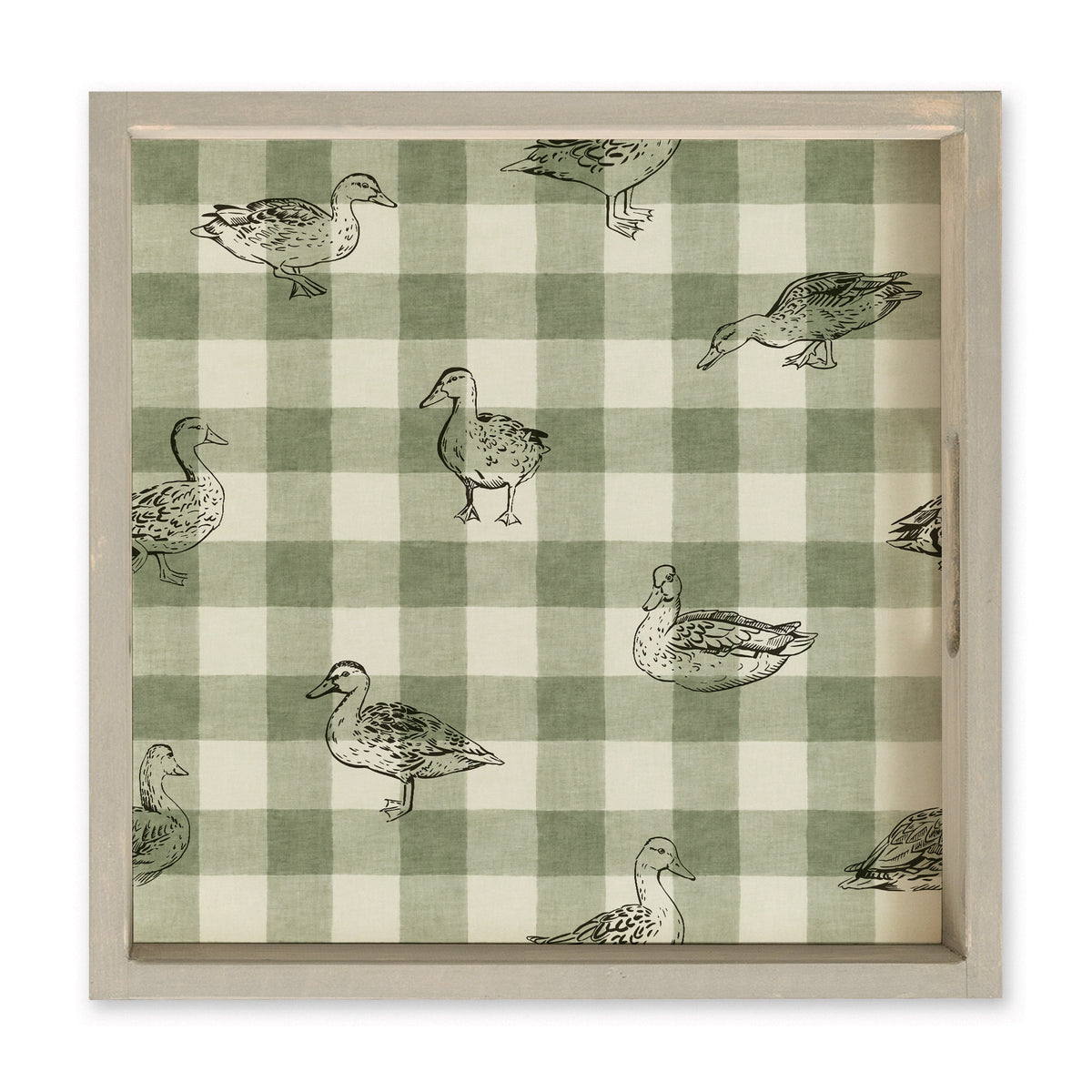 Ducks Gingham Serving Tray