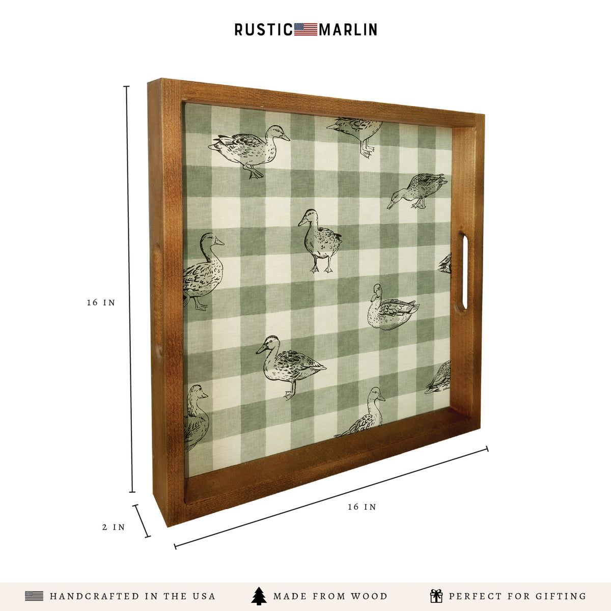 Ducks Gingham Serving Tray
