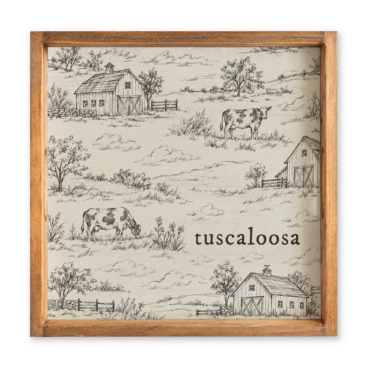 Farm Sketch Personalized Serving Tray