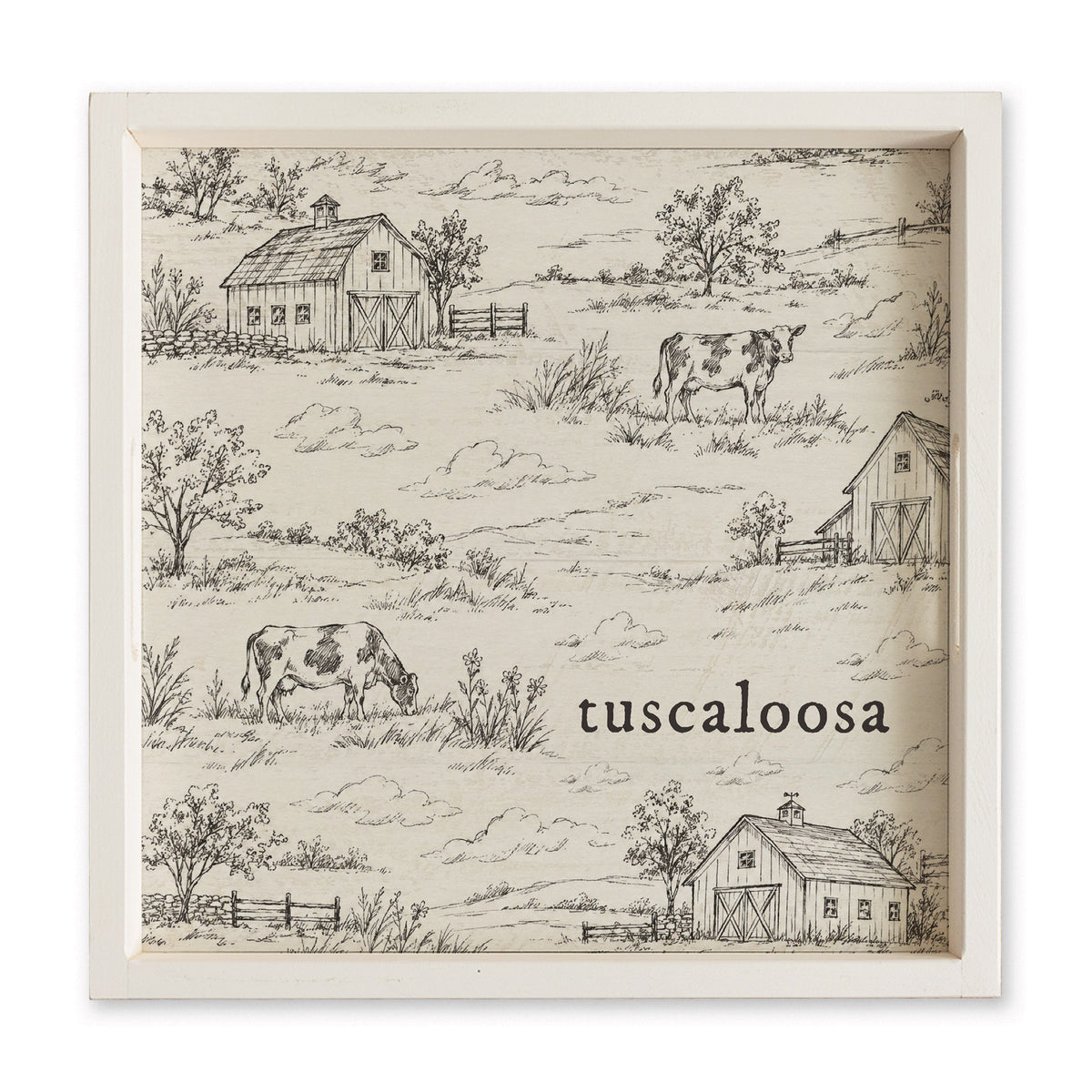 Farm Sketch Personalized Serving Tray