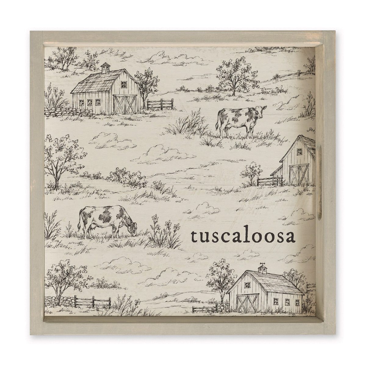 Farm Sketch Personalized Serving Tray