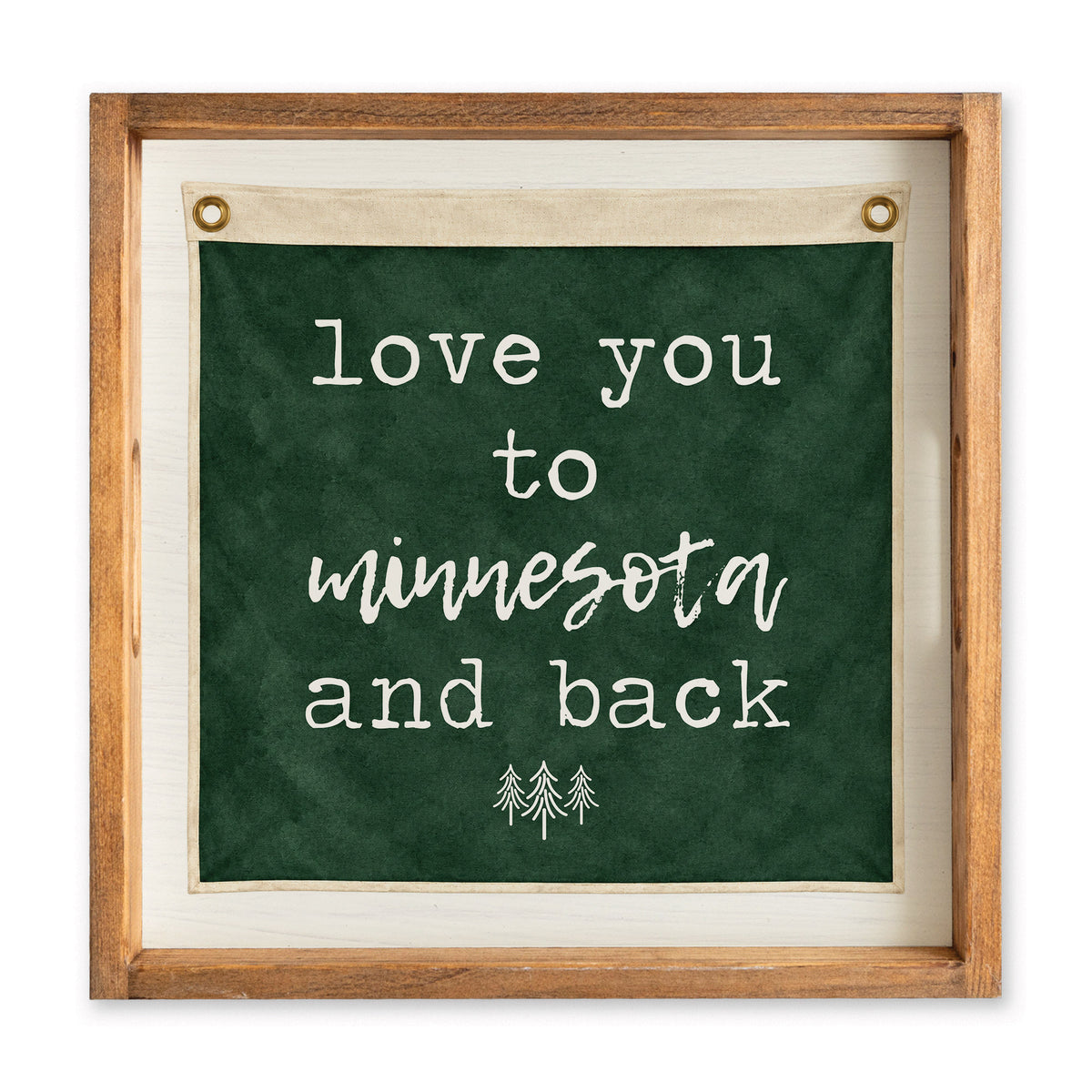 Love You To Personalized Green Vintage Flag Serving Tray