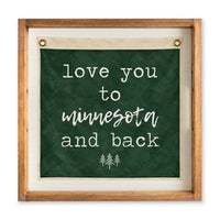 Love You To Personalized Green Vintage Flag Serving Tray