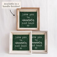 Love You To Personalized Green Vintage Flag Serving Tray
