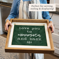 Love You To Personalized Green Vintage Flag Serving Tray