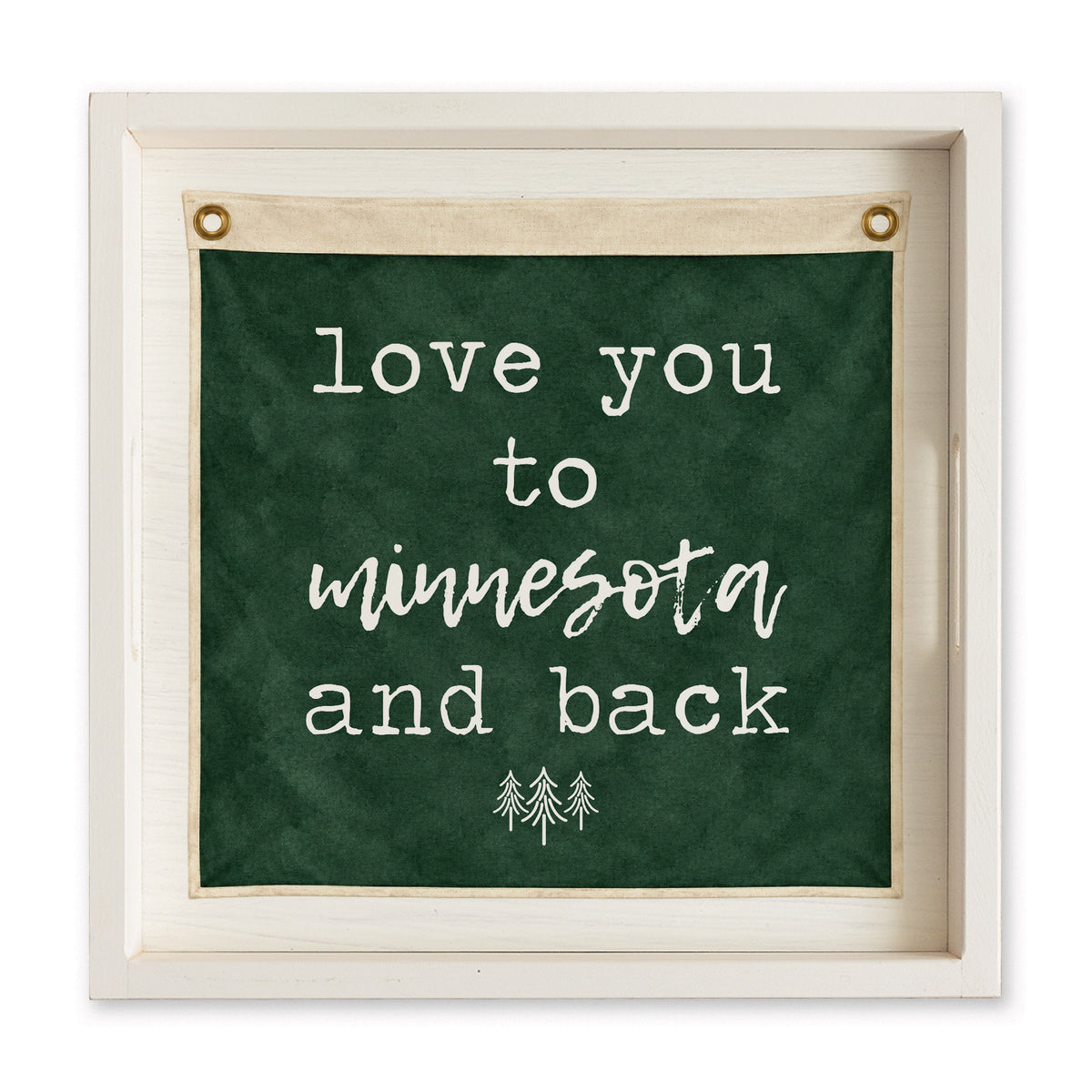 Love You To Personalized Green Vintage Flag Serving Tray