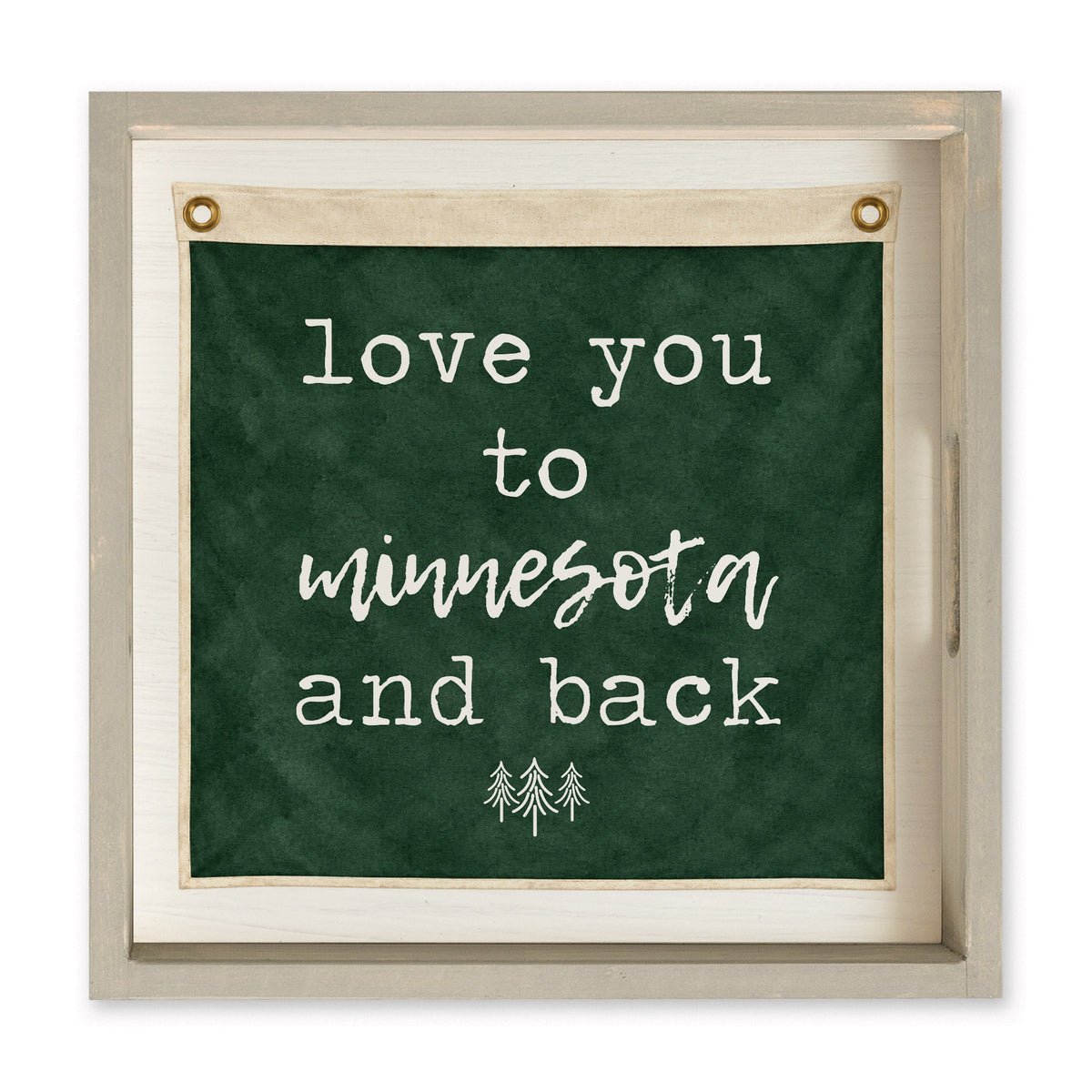 Love You To Personalized Green Vintage Flag Serving Tray