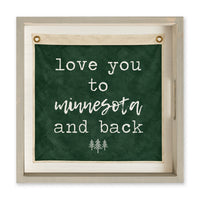 Love You To Personalized Green Vintage Flag Serving Tray