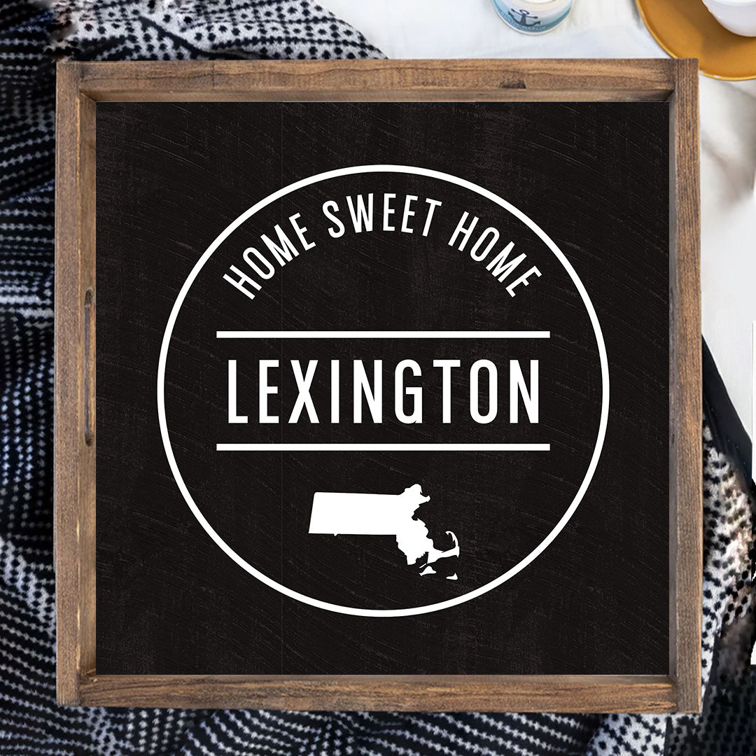 Home Sweet Home Personalized Wooden Serving Tray