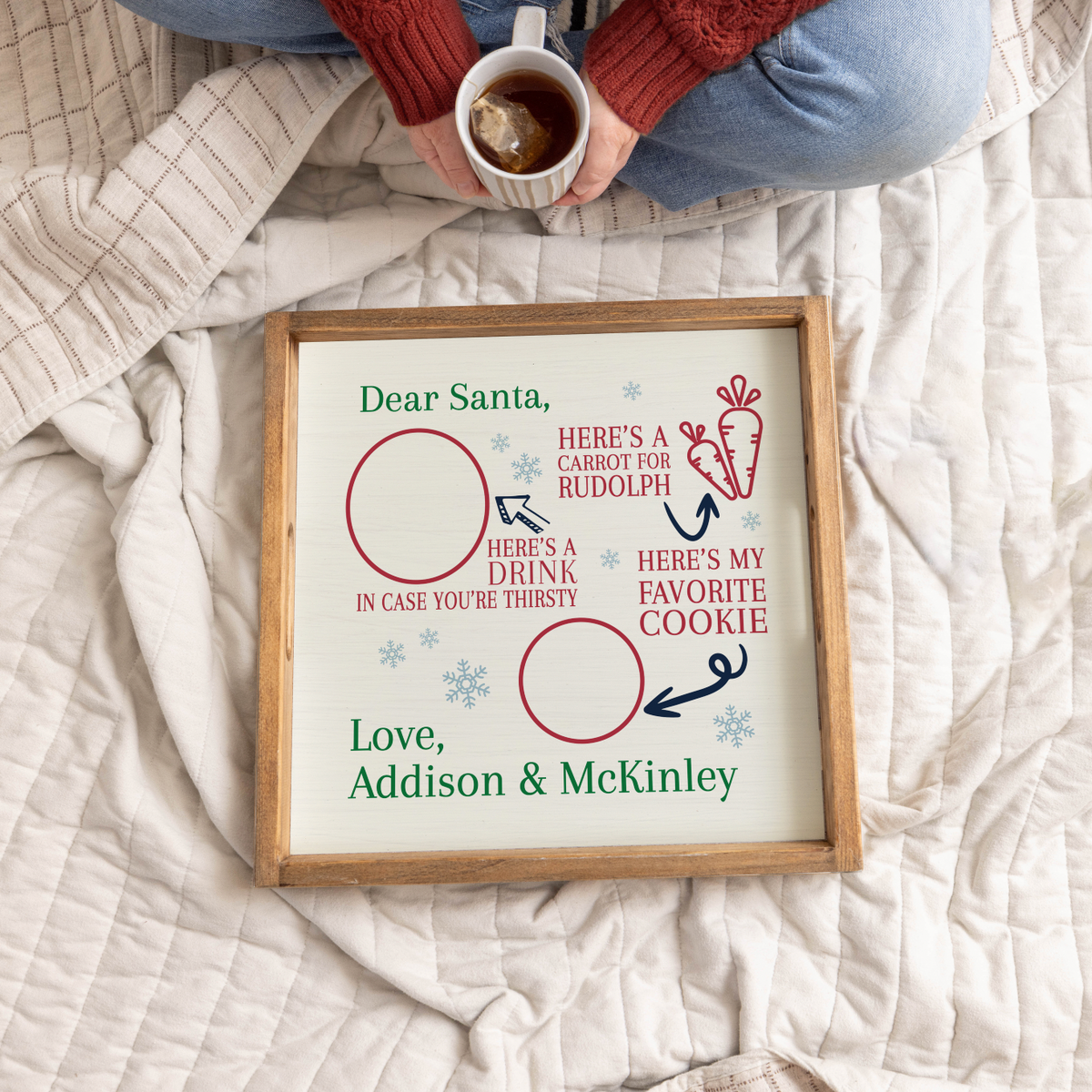 Personalized Dear Santa Wooden Serving Tray