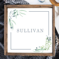 Greenery Personalized Wooden Serving Tray