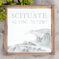 Two Line Wave Personalized Wooden Serving Tray