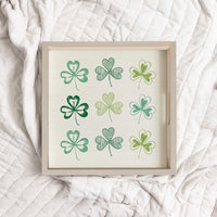 Repeating Shamrocks Wooden Serving Tray