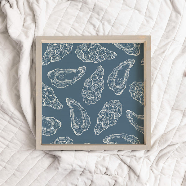 Repeating Oysters Wooden Serving Tray