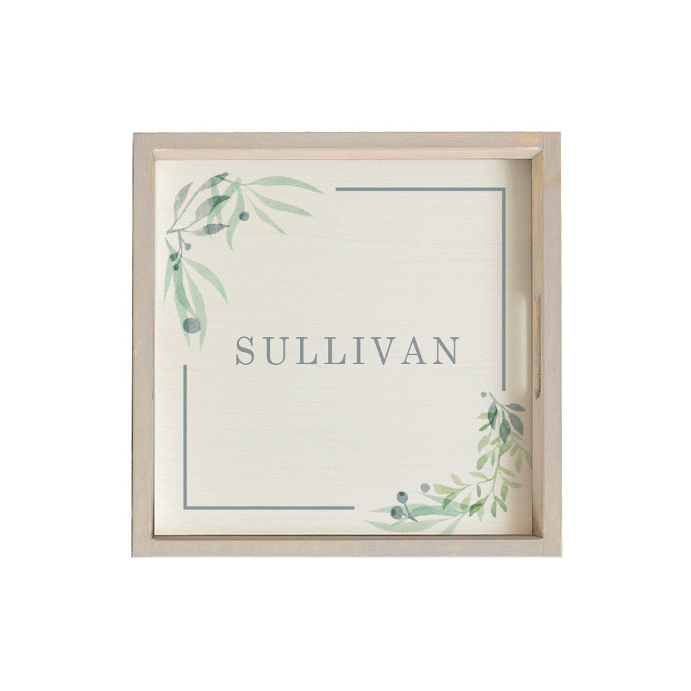 Greenery Frame Personalized Serving Tray