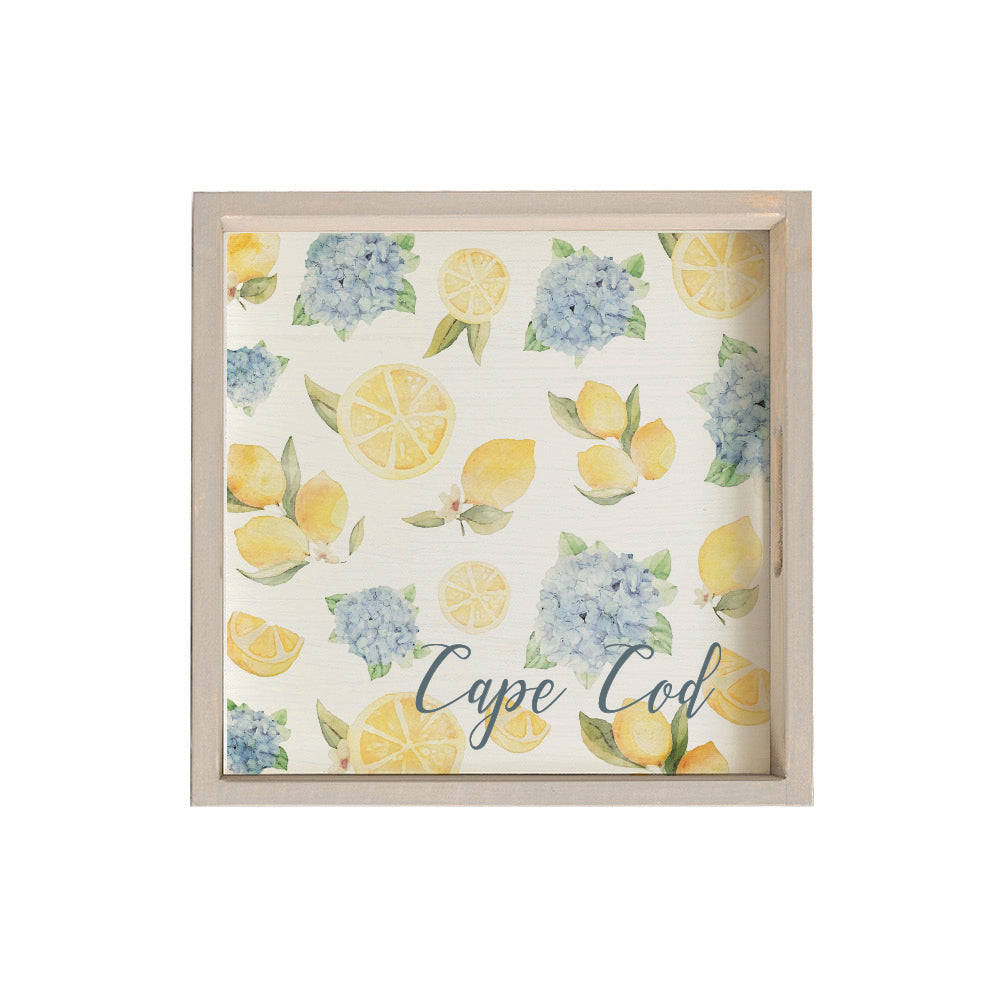 Hydrangea Lemon Personalized Serving Tray