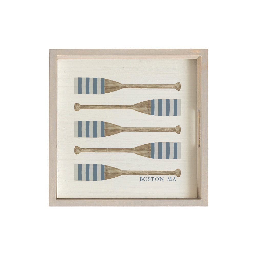 Striped Oars Personalized Serving Tray