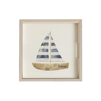 Watercolor Sailboat Personalized Serving Tray
