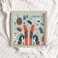 Chairlift Charm Personalized Wooden Serving Tray