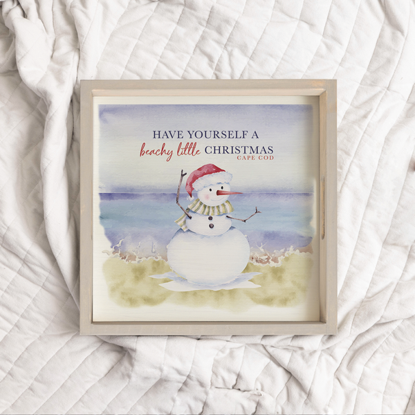 Personalized Have a Beachy Little Christmas Wooden Serving Tray