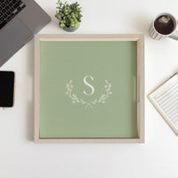 Monogram Laurel Personalized Serving Tray