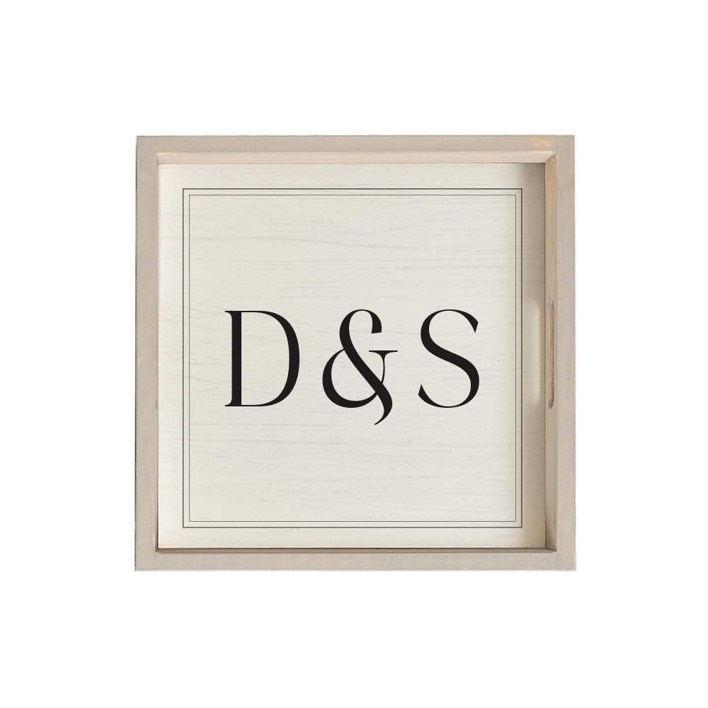 Initials Square Personalized Serving Tray