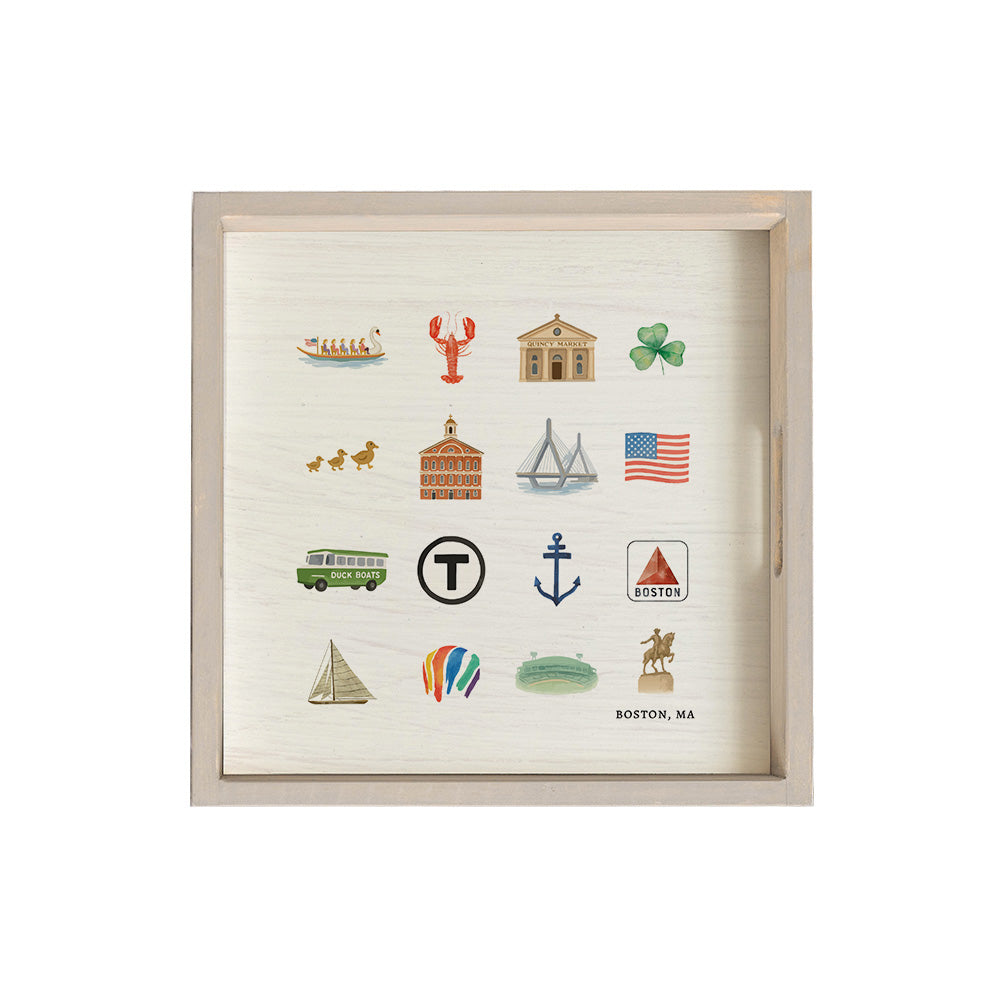 Boston Famous Wooden Serving Tray